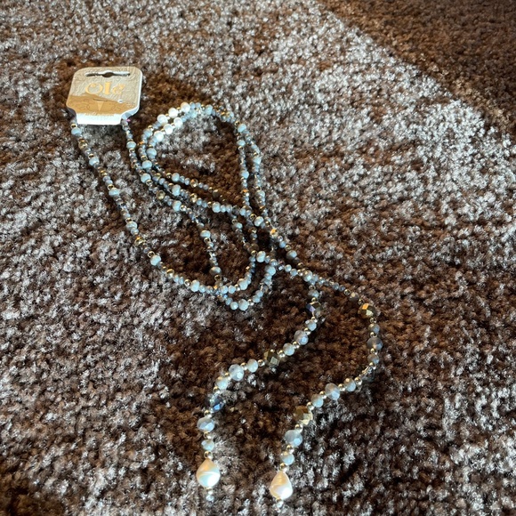 Ole' Grey & Brown Crystal and Pearl Necklace - Picture 4 of 5